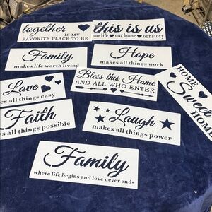 Inspirational stencil set of 10 Script Quotes